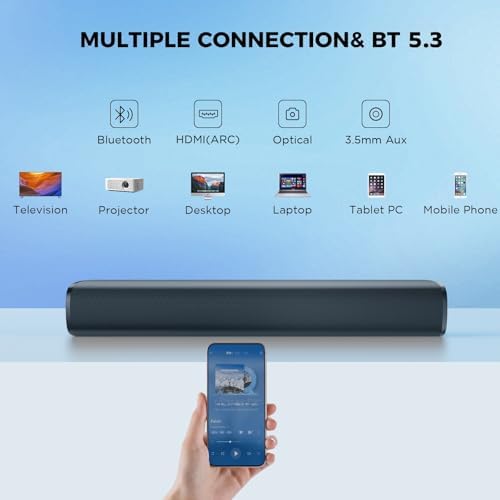 Mzeibo 50W soundbar used for gaming setup