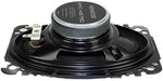 Kenwood 4x6 car audio speaker pair displaying the shallow-mount steel basket design and wiring terminals.