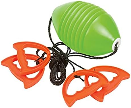 Two player active outdoor toy with durable nylon cords and silicone grips