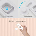 No-drill child safety lock for household freezers and ovens