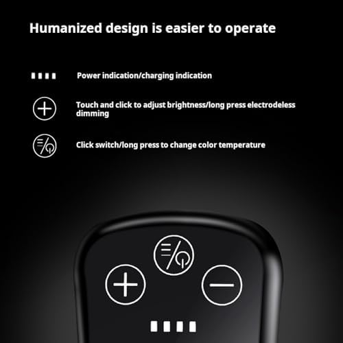 Ruoaueob portable study light close up on the premium touch screen display showing the real time battery percentage level