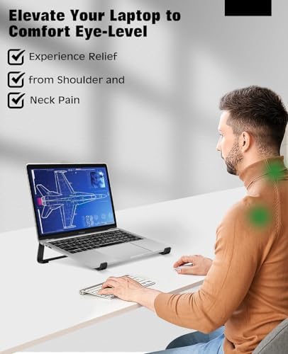 Premium imported aluminum desk stand showing easy assembly components and sturdy base.