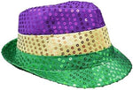 Wgudzpj Mardi Gras hat fedora sequin cap sparkling detail