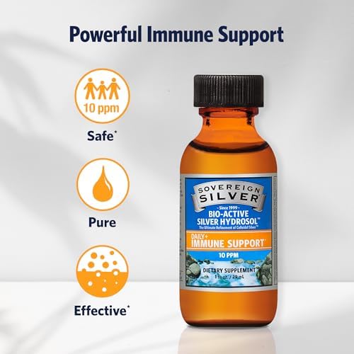 Sovereign Silver Natural Immunogenics travel size packaging highlighting ingredients and facts label