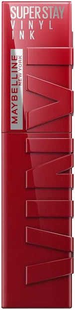 Maybelline Super Stay Vinyl Ink Liquid Lipstick front view glossy red tube