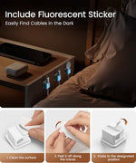 GolbinBox cord organizer with shockproof silicone holding a thick USB-C cable inside a car interior