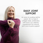 USA imported Mason Natural joint and muscle support softgels bottle angle display.