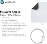 Winegard premium high-definition indoor antenna displaying black and white color options