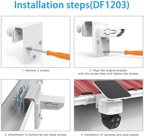 Premium rust-resistant mounting screws on the white Koroao security camera bracket.