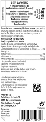 Solgar oceanic algae derived beta carotene antioxidant softgels nutritional facts side