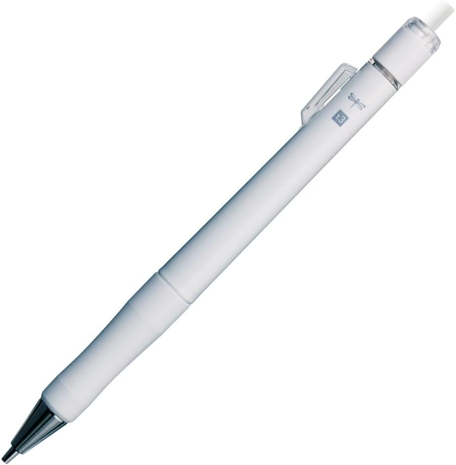 Tombow mechanical pencil front view showing white body and tip