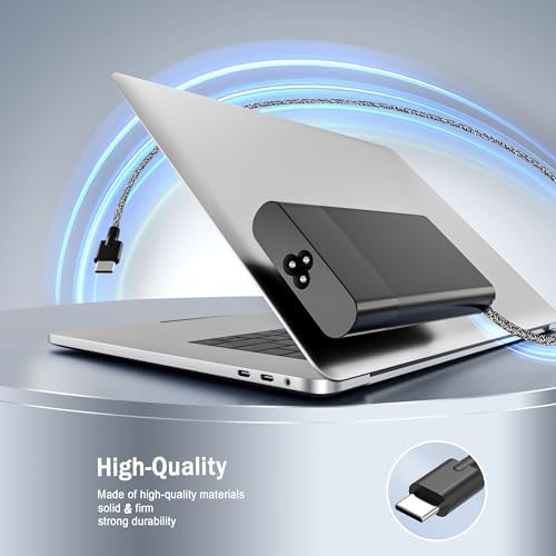 Slim AC adapter brick highlighting compact design for travel convenience