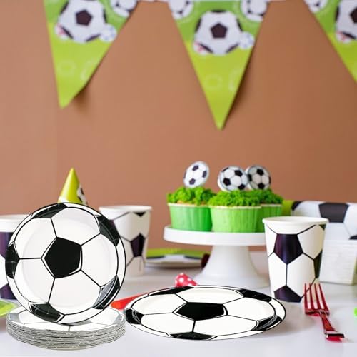 Soccer Themed Tableware Set Serving Twenty Five Party Guests