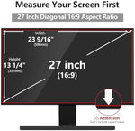 Removable security filter shield demonstrating sixty degree side angle blackout privacy feature.