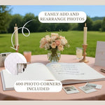 Guest book set featuring photo corner stickers and guest book sign