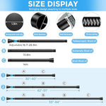 ZipGlo shower curtain rod showing honeycomb anti-slip rubber ends
