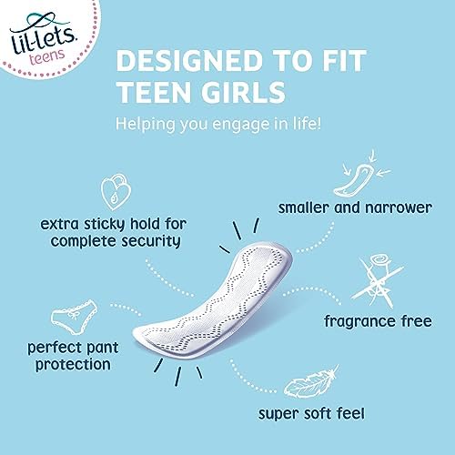 Lil-Lets Smartfit fragrance free liners for girls with soft and breathable cover.
