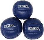 Full three piece professional set of Zeekio Galaxy juggling balls demonstrating the uniform shape and weight distribution.
