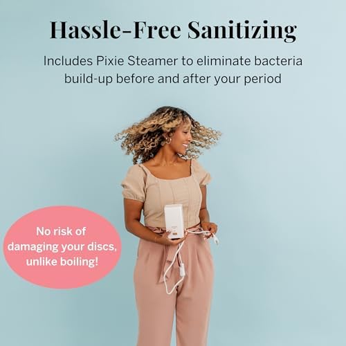 Complete Pixie Cup all-in-one period solution including discs and cleaning accessories.