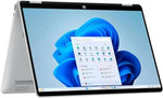 HP OmniBook 5 Flip completely folded into tablet mode with the multi-touch display facing upward.