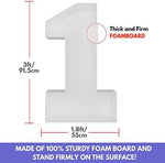 JoyBox Design 3FT Mosaic Balloon Frame Number 1 used as a party centerpiece