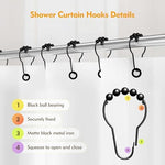 TVTOO rust resistant metal curtain hangers installed on bathroom rod