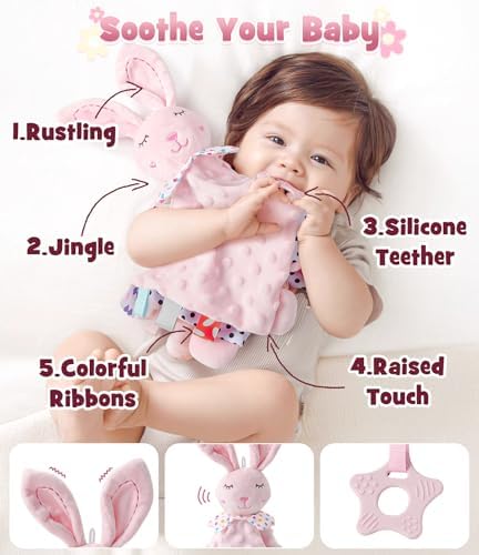 Golray infant pink bodysuit onesie with matching bow headband and grip socks