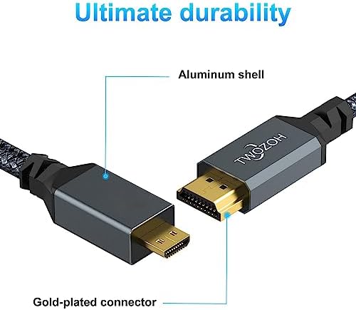Twozoh 2 pack ultra HD video display cable demonstrating flexibility and bend resistance.