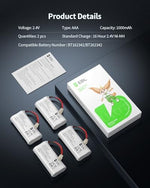 Side perspective of the dual AAA cell architecture of the EBL cordless phone battery pack.