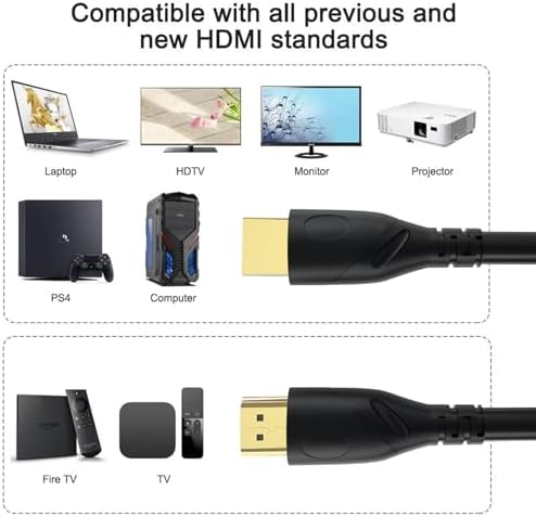 Jorenca 6.6 feet high bandwidth display cable connected to a gaming console.