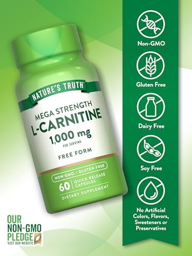 Side view of Natures Truth L-Carnitine 1000mg bottle