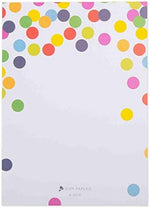 Vibrant multicolor confetti design birthday card set by GSM Brands on flat surface
