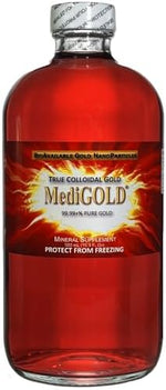 MediGOLD True Colloidal Gold 500 Milliliter Glass Bottle Purity Details