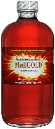 MediGOLD True Colloidal Gold 500 Milliliter Glass Bottle Purity Details