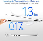 Blackview portable monitor profile perspective showcasing the thin aluminum alloy body and rear kickstand setup.