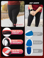 Black and red athletic shoe inserts for high arch support and alignment.
