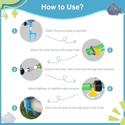 Toddler outdoor summer sprinkling toy spraying water up to crystalline eight feet