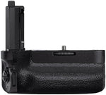 Ergonomic multi-function camera holder showing secondary shutter release button and controls.