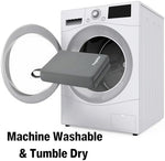PandaEar gray baby bathing cushion hanging to dry in bathroom setup