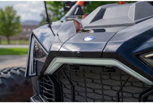 The wide angle automotive camera unit showcasing the directional alignment arrow for proper trail orientation