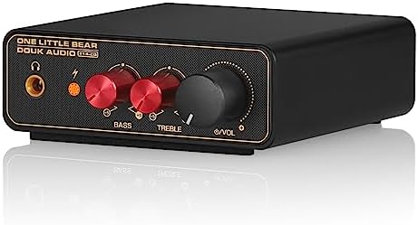 Douk Audio mini turntable preamplifier rear panel ports and grounding post