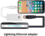 Desoficon USA imported lightning to RJ45 network converter package contents on a clean background