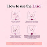 Lumma medium cervix menstrual disc squeezed into insertion shape