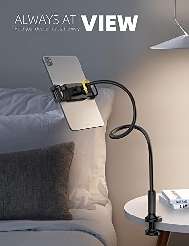 Lamicall hands-free tablet holder holding an iPad in landscape mode