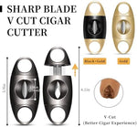 V-Cut Cigar Cutter, Stainless Steel Sharp Blade Cigar Guillotine Scissors for Men(Grey) - Image 3