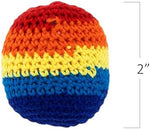 Close up of textured knit pattern on footbag