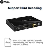 SMSL PO100 PRO MQA converter showing the physical UAC1 and UAC2 mode toggle switch functionality