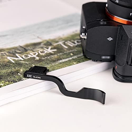 JJC mirrorless camera stability thumb grip showing secure fit in multi interface shoe