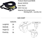 Scoyco mountain bike neck protection guard emphasizing the premium stitching and abrasion-resistant structure