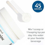 Natural Factors Micronized L Glutamine free form amino acid powder texture view illustrating the fine micronized particles